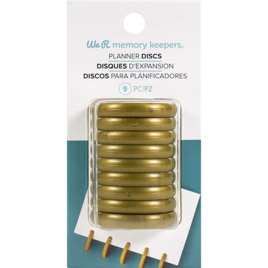 We R Memory Keepers&#xAE; Gold Planner Discs, 9ct.
